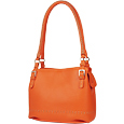 Orange Stiched Soft Leather Bucket Bag