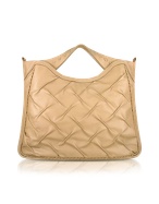 Pleated Nappa Leather Tote Bag