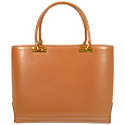 Polished Camel Italian Leather Handbag