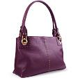Fontanelli Two-in-One Purple Leather and Fuchsia Suede Satchel Bag