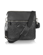 Woven Calf Leather Messenger Bag