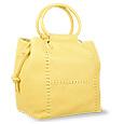 Fontanelli Yellow Soft Leather Drawstring Tote Bag w/Pouch