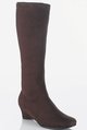 float high leg stretch wedge boots