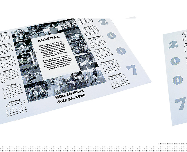 club Calendar - Arsenal