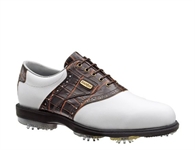 Dryjoys Mens Golf Shoes - White/Brown