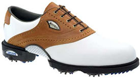 Footjoy Dryjoys P.R.O. White Smooth/Taupe pull up 53642 Golf Shoe