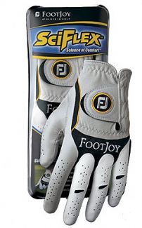 Footjoy SCIFLEX MENS GOLF GLOVE Right Hand Player / White/Yellow / Medium Large