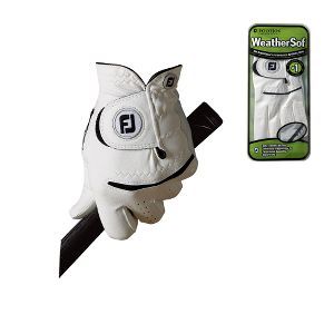 Footjoy WEATHERSOF MENS GOLF GLOVE LEFT HAND PLAYER / WHITE / SMALL