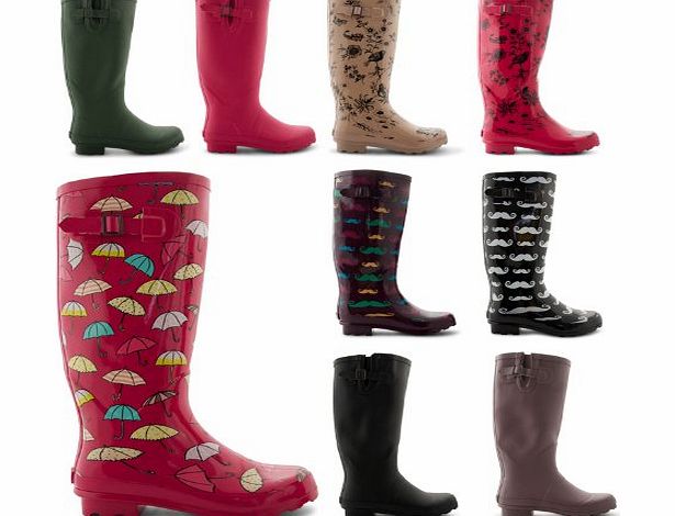 New Ladies Festival Rain Waterproof Wellington Boots Winter Snow UK Sizes 3-8