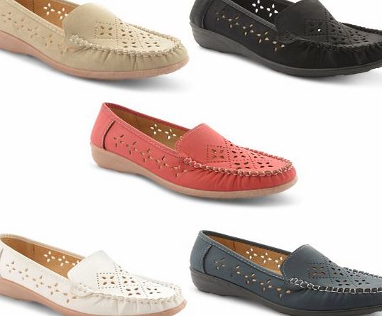 Footwear Sensation New Ladies Flat Low Heel Stylish Loafers Moccasin Slip On Shoes UK Sizes 3-8