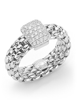 Fope Vendome Gold Diamond Ring `AN560 PAVE