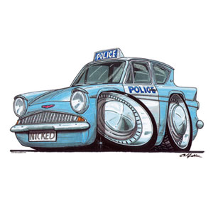 ford Anglia Police Blue/White T-shirt