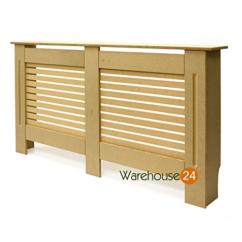 Radiator Cover Cabinet Unfinished MDF, Lined Grill, Large 151 x 81 x 19cm
