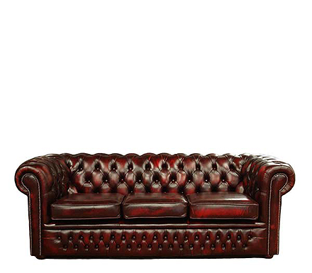 Clarence Leather 3 Seater Chesterfield Sofa Bed