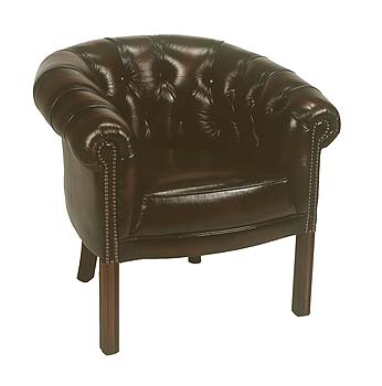 Forest Upholstery Limited Victorian Leather Tub Chair