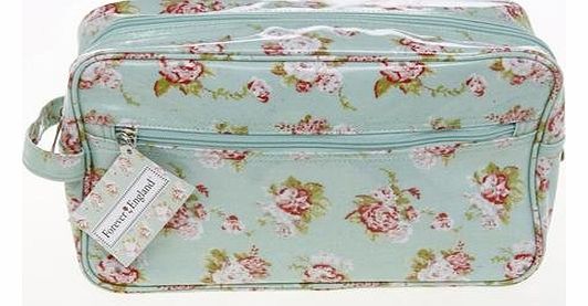 Forever England Martha Rose Designer Oilskinned Wash Bag In Floral Design LP70879