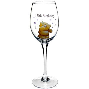 Forever Friends 18th Birthday Wine Glass