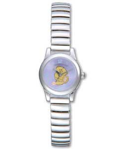 Girls Chrome Colour Expander Watch