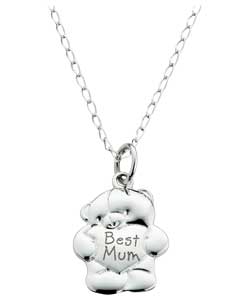 Friends Sterling Silver Heart Mum Pendant