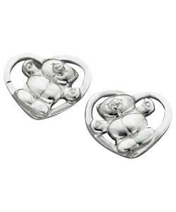 forever friends Sterling Silver Heart Stud Earrings