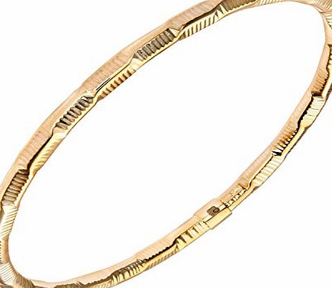 Forever Lite 9ct Yellow Gold, Diamond Cut, Textured Twist Bangle of 6.7cm Diameter
