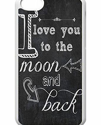 Forever Love HD CASES Forever Love!I love you to the moon and back image design for iphone 5c case(White Brim)