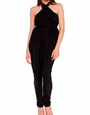 Forever Unique Maribel black halterneck jumpsuit