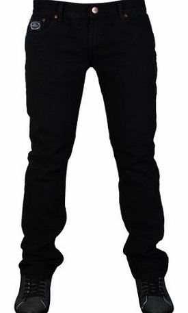 Forge Mens Black Forge By Kam F102 Designer Skinny Fit Denim Jeans W38 L32