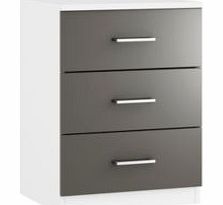 Anthracite & White 3 Drawer Chest (W)500mm