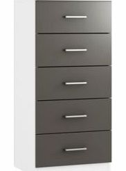 Anthracite & White 5 Drawer Chest (W)500mm