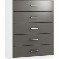 Anthracite & White 5 Drawer Chest (W)800mm