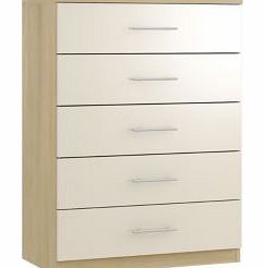 Form Cream Oak Effect 5 Drawer Chest (W)800mm