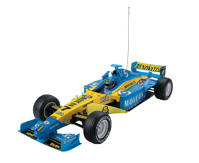 Formula 1 Racing Car Blue and Yellow