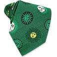 Fornasetti Sun and Moon Emerald Green Woven Silk Tie