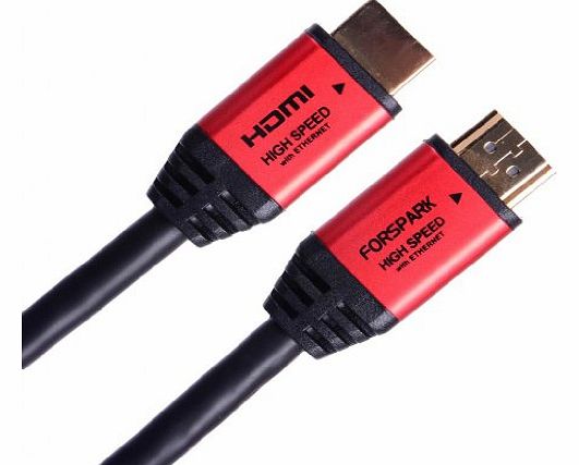 FORSPARK 50 Feet/15 Meters Prime High Speed HDMI CABLE with Ethernet Metal Burgundy Case A to A Type,Support HDMI Ethernet, Audio Return Channel,3D,4K,Good for Sony PS3 XBOX 360 PC SKYHD Virgin Box Ni