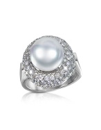 Forzieri 0.70 ct Diamond and Pearl 18K Gold Ring