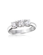 0.92 ctw Diamond Three-Stone 18K Gold Ring