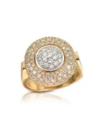 Forzieri 1.49 ct Diamond Pave 18K Gold Ring