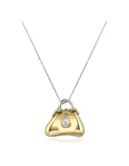 Forzieri 18K Gold and Diamond Bag Charm Pendant Necklace
