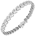 Forzieri 18K White Gold and Diamond Flowers Bracelet