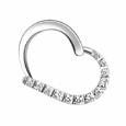 Forzieri 18K White Gold and Diamond Heart Pendant