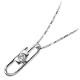 Forzieri 18K White Gold and Diamond Paperclip style Necklace