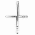 Forzieri 18K White Gold Clip Style Cross with Diamonds