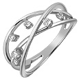 Forzieri 18K White Gold Crisscross Diamond Ring