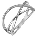 Forzieri 18K White Gold Crossing Diamond Ring