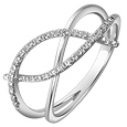 Forzieri 18K White Gold Crossing-over Diamond Ring