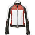 Forzieri Black and White Italian Leather Motorcycle-style Zippered Jacket