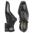 Black Italian Handcrafted Leather Oxford Dress