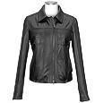 Forzieri Black Italian Leather Motorcycle-style Zippered Jacket
