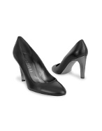 Forzieri Black Italian Leather Pump Shoes